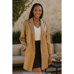 HOTEL PARTICULIER COAT UNLINED SHINY BRONZE LG PARISIAN CHIC ELEGANT DRAPEY